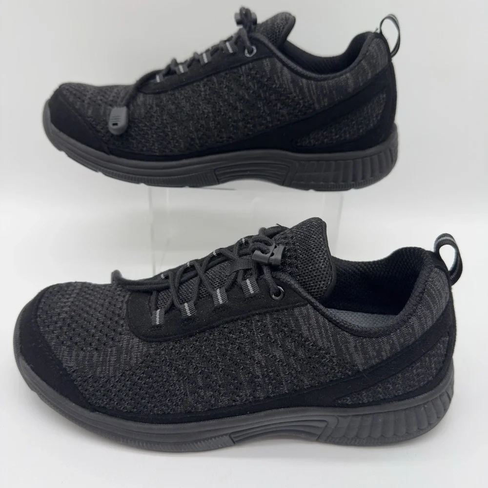 OrthoFeet 977 Coral No-Tie Lace‎ Athletic Shoe Black Women's Size 8.5 Medium NWB